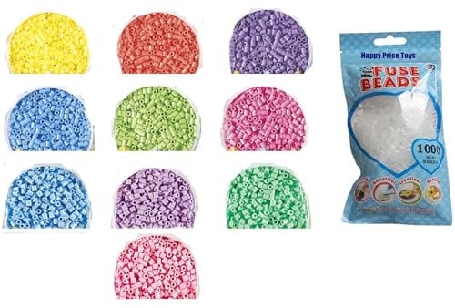 Midi Bügelperlen Konvulut 10 Beutel Pastell Farben mit je 1000 Stk: Pastell Gelb,Pastell Rot,Past Lila,Pastell Blau,Pastell Grün,Pastell Pink,Pastell Rose,Pastell Flieder,Pastell Eisblau,Pastell Mint