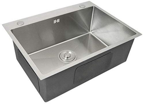 Fregadero Cocina de Acero Inoxidable 60x22x45cm con Colador y Tubo Desagüe GRATIS Lavaplatos Pila Cocina para Lavar Platos Kitchen Sink Diseño Resistente a la Corrosión Fácil Limpieza y Instalación