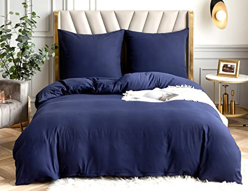 Amolavet Sommer Bettwäsche 200x200 Blau 3teilig Set aus Gebürstetem Mikrofaser Sommerbettwäsche Blau 200x200 Mit Reißverschluss für Doppelbett Bettbezug 200x200cm + 2 Kissenbezüg 80x80cm