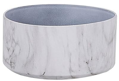Pot de Fleurs Cache-pot Rond 35 cm de Diamètre en Mélange de Pierre Effet Marbre Blanc Idéal pour Extérieur et Intérieur Glamour et Moderne Beliani