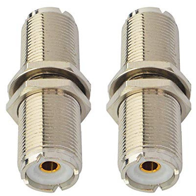 Boobrie UHF Buchse auf UHF Buchse SO-239 UHF auf UHF Koax Adapter SO239 bis SO239 Schottanschluss Verlustarmer Koax-Adapter von Buchse zu Buchse 4,5 cm Packung mit 2 Stück