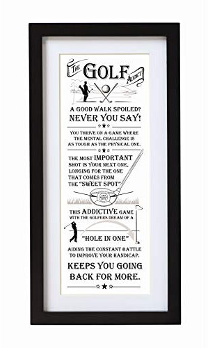 Arora The Ultimate Gift for Man bedrucktes Poster – Schwarzer Holzrahmen, Wandbild – Golf Addict, Mehrfarbig, Einheitsgröße