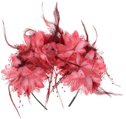 minkissy Halloween Kostüm Stirnbänder Feder Schädel Tag Der Toten Kopfbedeckung Mexikanische Krone Dia de Los Muertos Rose Kopfbedeckung Haarreifen für Halloween Cosplay