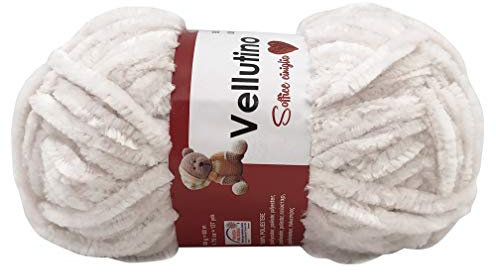 filati italiani gomitoli di Vellutino in ciniglia 5x50g per Capi da Neonato (Bianco - 10)