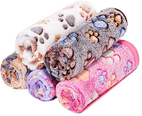 Cxssxling 5 Stück Haustierdecke Flauschige Super Softe Plüsch Katzendecke Waschbar Warme Sofakissen Weiche Matte Bettdecke für Haustier Hund und Katze
