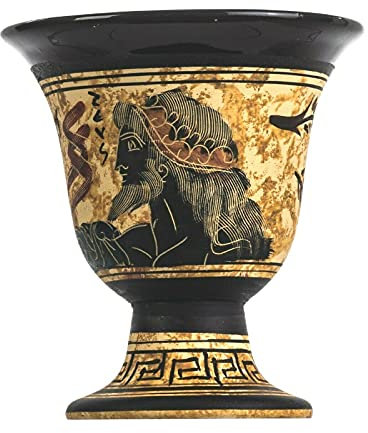 Pythagoras Tasse der Gerechtigkeit, Pythagoräische Messe, antiker griechischer Gott, Zeus, handbemalt, Keramik, nutzbar
