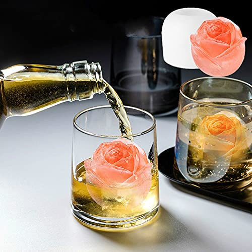 Alihoo 3D Eisformen Silikon, DIY-Backwerkzeug Lustiger Kaffee, Milch, Tee, Eisform Mousse Kuchen Lebensmittelqualität Silikonform (Rose)