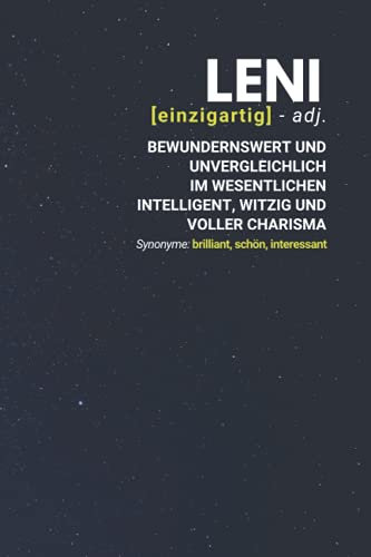 Leni (einzigartig) bewundernswert: inkl. Kalender 2021/2022 | Das perfekte Geschenk | personalisiert mit dem Namen Leni | Geschenkidee | Geschenke | Name