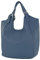 modamoda de T227 Damen Shopper Schultertasche Leder Large handmade in Italy, Farbe:Saphirblau