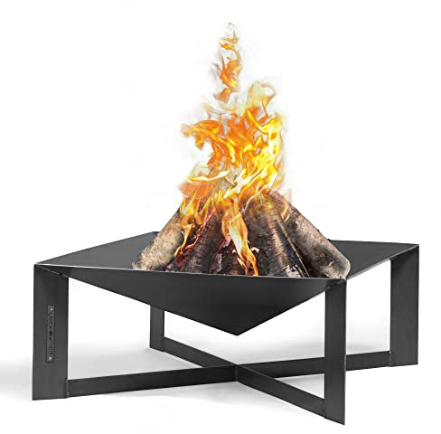 gartendekoparadies.de Edle Feuerschale „Cuba“ 70 x 70 cm Feuerstelle Gartendeko aus Naturstahl