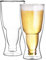 CNGLASS Doppelwandige Biergläser 400ml/13,5oz, isoliertes Weißbiergläser, Thermogläser Set von 2