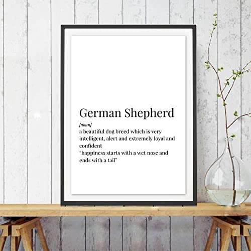 Deutscher Schäferhund Definition Kunstdruck auf Leinwand Poster Deutscher Schäferhund Zeichen Gemälde Bild Home Room Wall Art Decor19.6x 27.5(50x70cm) No frame