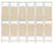 vidaXL Raumteiler 6-TLG. Trennwand Stellwand Paravent Spanische Wand Sichtschutz Umkleide Faltwand Raumtrenner Creme 210x165cm Stoff