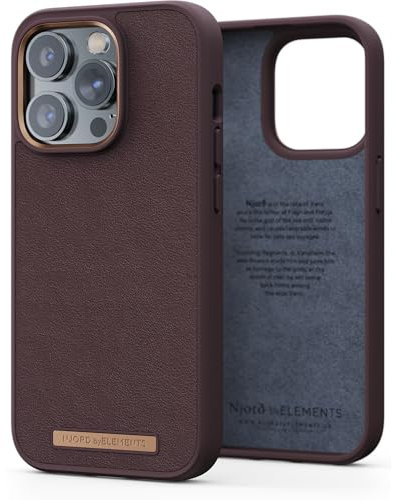 NJORD Coque Cuir VERITABLE iPhone 14 PRO Marron