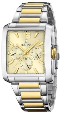 Festina Herren Analog Quarz Uhr mit Edelstahl Armband F20637/2