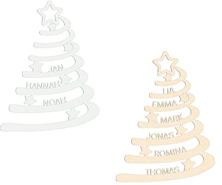 Alsino Weihnachtsbaum Anhänger - Christbaumschmuck personalisiert mit Namen - Deko Familie Holzschild in 15, 20, 25 oder 30 cm aus Holz oder Acrylglas - Weihnachten Geschenk