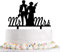opunmpwu Funny Gun Wedding Cake Topper - Bride and Groom Holding Machine Gun - Black Mr & Mrs Cake Topper - Military and Adventure-Themed Topper For Wedding/Anniversary/Bridal Shower Party Decoration
