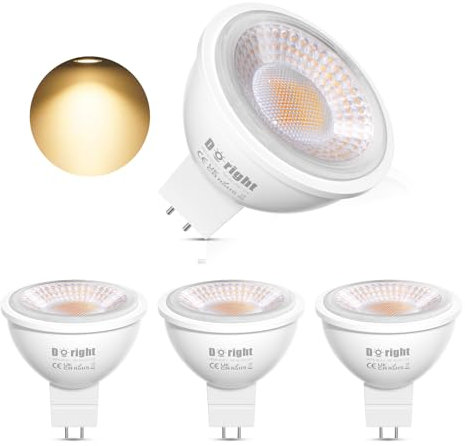 DoRight MR16 LED Bulbs 7W GU5.3 LED Light Bulbs (50W MR16 Halogen Bulbs Equivalent)12V Low Voltage Warm White 2700K Downlight Non-dimmable MR16 Bulb for Landscape,Recessed,Track Lighting-4Pack