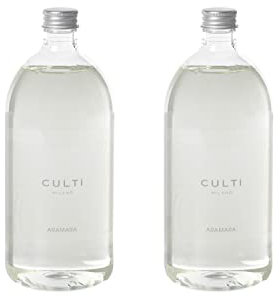 Zwei Nachfüllpackungen für Culti Milano Diffusor je 1000 ml | Aramara-Duft | Gesamtkapazität der beiden Nachfüllpackungen 2000 ml | CULTI Milano | Lebensdauer 6 Monate | Länge 30 m²