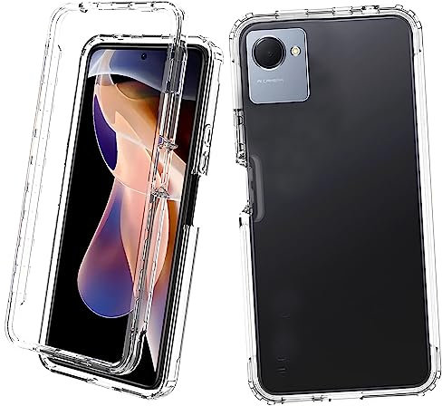 Funda para Realme Narzo 50i Prime/Realme C30 / Realme C33, Delgada Fundas Anti-Choque 360 Grado con Protectora Anti-arañazos de Pantalla Integrado, Carcasa HD Transparente Antigolpes Protección