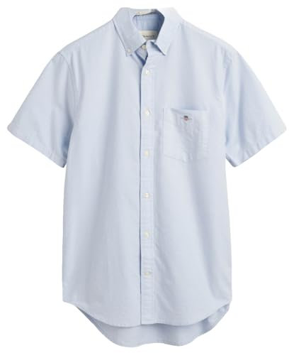 GANT Mens Oxford Short Sleeve Shirt Light Blue M
