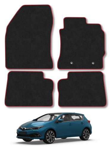Fits Toyota Auris (2012-2019) Carpet Car Floor Mats | Tailored Fit Carpet Floor Mats non Slip Black Trim Full Coverage Compatible Accessory Front Rear Anti Slip Granulated Backing