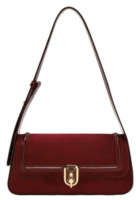Vasemystic Rote Umhängetasche, Grunge-Schnalle, dunkelrote Tasche, süße Handtasche für Damen, leicht, modisch, Damen, B, M