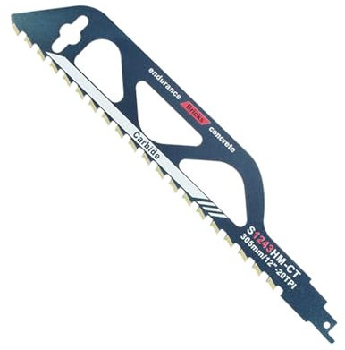 Säbelsägeblätter, Säbelsägeblatt Stein, Hartmetall Stahl Sägeblatt, Ziegelsäge, Säbelsäge Sägeblätter zum Schneiden von Stein, Ziegelstein, Beton, Porenbeton (Blau, 455mm)