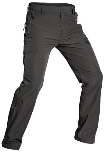 Wespornow Wanderhose-Herren-Outdoor-Hosen-Sommer-Trekkinghose-Atmungsaktiv-Outdoorhose-Stretch-Schnell-Trockend-Lang-Funktionshose-Männer mit 5 Taschen (Grau, 36)