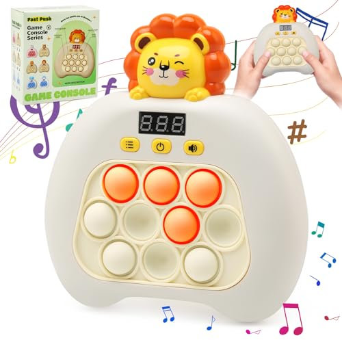 LEADSTAR Pop It Quick Push Game, Bubble Pop Game Quick Push elektronisches Spiel Spielzeug , Push Button Puzzle Pop Light up Spiel, Dekompression Breakthrough Game, Push Bubble Löwe Fidget Toys