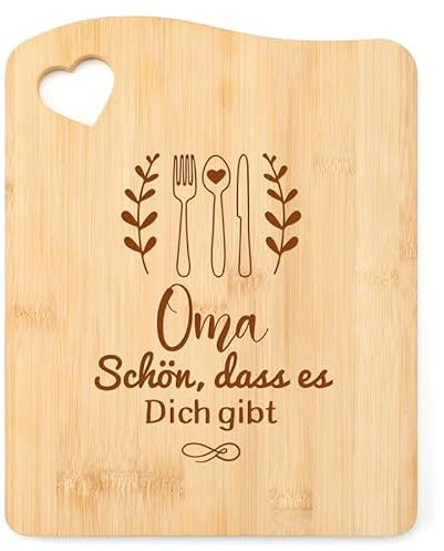 KAAYEE Oma Geschenk, Bambus Schneidebrett Sinnvolle Geschenke für Oma zum Weihnachten Geburtstag Muttertag, Weihnachtsgeschenke Geburtstagsgeschenk Muttertagsgeschenk für Oma von Enkel 27 * 21 CM