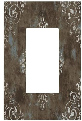 LOLREAI Piastra da parete personalizzata personalizzata Copertura decorativa per interruttore della luce Vintage Astratto Marrone Modelli Singolo Rocker Placca Interruttore 1 Gang Outlet Covers Decora