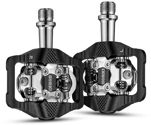 Corki Cycles MTB SPD Clipless Pedale Bike Dual Sided Pedale Kompatibel mit Shimano SPD Cleats (L)
