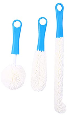 minkissy 3pcs Decanter Brush Wine Decanter Cleaning Brush Bottle Cup Cleaner Crystal Stemware Washing Brush Cleaning Kit Eye Glass Cleaners Bottle Handle Brush Wine Set Bottle Brush Sponge