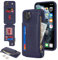 SailorTech for iPhone 11 Pro Max Phone Case with Credit Card Holder for Men, iPhone 11 Pro Max Case with Credit Card Slots Wallet Zipper Case for Women - Blue