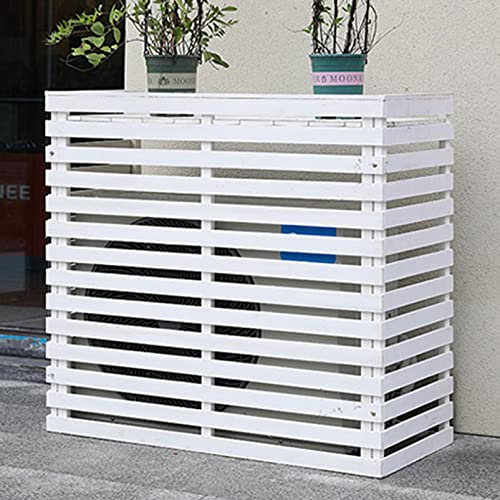 Sichtschutz für den Außenbereich, Klimaanlagenabdeckung, Zaun für Klimaanlagen, Mülleimergehäuse, verstecktes Pflanzenregal für Gartenbalkon, freistehendes Blumenregal für Klimaanlagen/Weiß/121X6