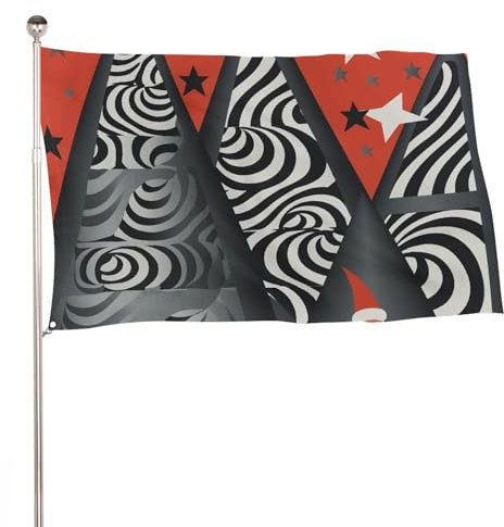 Flagge, 60 x 91 cm, Grau, geometrische Baumhaus-Flaggen mit Ösen, dekorative Flaggen, großes Urlaubsbanner für Außen- und Innenbereich, Party, Heimdekoration
