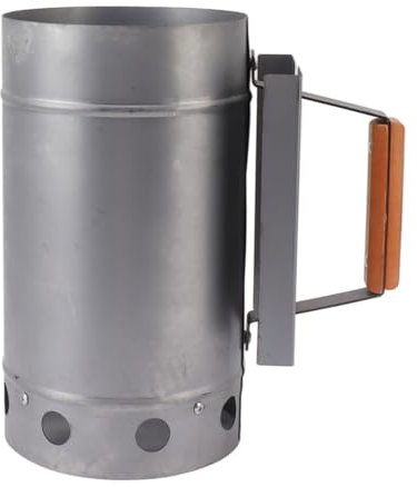 AILOOCEDI Kaminanzünder, Grillkaminanzünder Zum Schnellen Anzünden von Grillkohlen, Kompakter Grillkaminanzünder mit Holzgriff Zum Kochen Im Freien, Camping