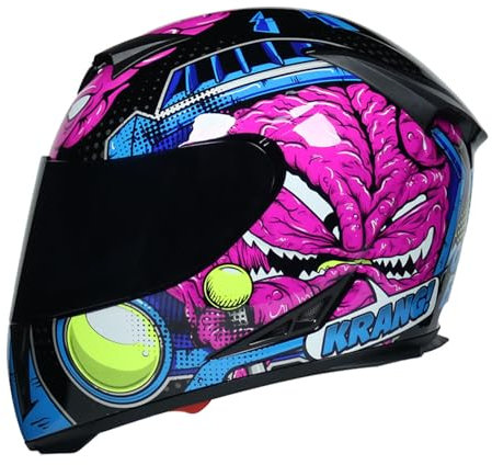 Full Face Motorbike Helmet Motorcycle Helmet Full Face Helmet ECE/DOT with Double Visor Sun Visor for Women Men Full Face Motorcycle Helmets,purple,2XL 60~61cm