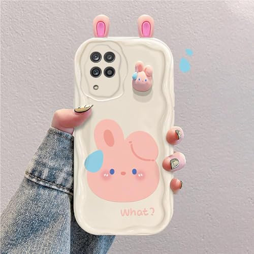 3D Cartoon Hülle Kompatibel mit Samsung Galaxy A12/M12 Süßes Stoßfestes und Stylisches Silikon Cover