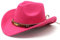 HzDazrl Chapeau de cowboy occidental classique à large bord pour femmes et hommes, chapeau de cowgirl pour Halloween, Noël, fête vintage, casquette de club pour adultes, Or rose rouge, Taille unique
