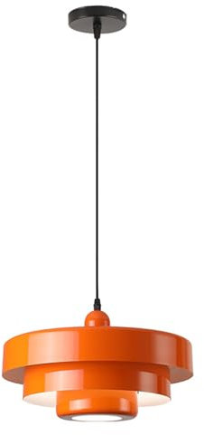 Hsyyz E27 Moderne Pendelleuchte, Höhenverstellbare Deckenleuchte für Esstisch, Schlafzimmer, Wohnzimmer, Esszimmer, Flur (Orange)