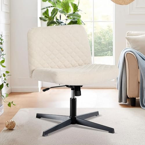 WOLMICS Schneidersitz Stuhl mit Breiterem Kissen,Criss Cross Chair ohne Armlehnen, Schreibtischstuhl Ohne Rollen, Lesesessel mit Wippfunktion fur Homeoffice