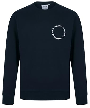 Tokyo Laundry Men's Graphic Motif Brushback Fleece Pullover Crew Neck Sweatshirt with Back Print