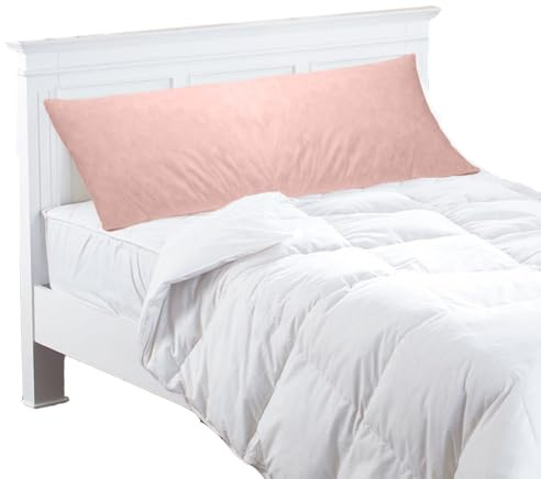 Lancashire Textiles Bolster Pillowcase - Cotton Blend Cover, Fits Duck Feather Bolster Pillows - Available in Single, Double, King, and Super King Sizes - Made in Britain (Single, 3ft, Light Pink)