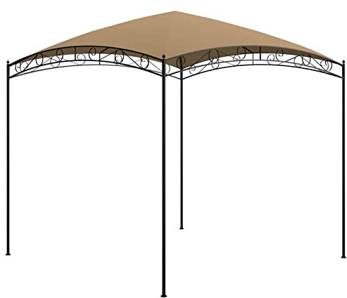 ShGaxin Pavillon, Faltpavillon, Pergola, Partyzelt, Standmarkise, Sonnenzelt, Garten Pavillion, Grillpavillon, 3x3x2,65 m Taupe 180 g/m²