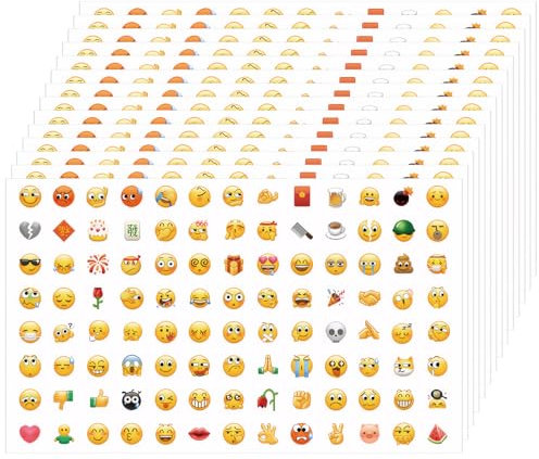 14 Blatt Smiley Aufkleber Klein,Emoji Sticker, Smiley Sticker,Emoji Sticker Smiley,Mini Sticker,Lustig Emoji Aufkleber,Anreizaufkleber Für Kinder Emoji-Belohnungen Für Lehrer,Notizbuch Dekoration