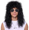 Perücke herren,Rocker Perücke，80er 90er Jahre perücke herren mit Sonnenbrille，Rocker punker Disco perücke für Karneval, Fasching, Cosplay Halloween Party（Schwarz）