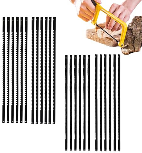 24 Stück Dekupiersägeblätter mit Stift, 127mm Feinschnitt Laubsägeblätter, Dekupiersäge Sägeblätter 10/15/18/24 für Holz Metallplastik Schneiden Sägen, Standard-Feinschnitt-Sägeblätter