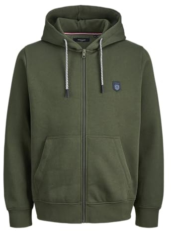 JACK & JONES Jprbluronaldo Sweat Zip Hood Prau25, Green (Duffel Bag), XXL